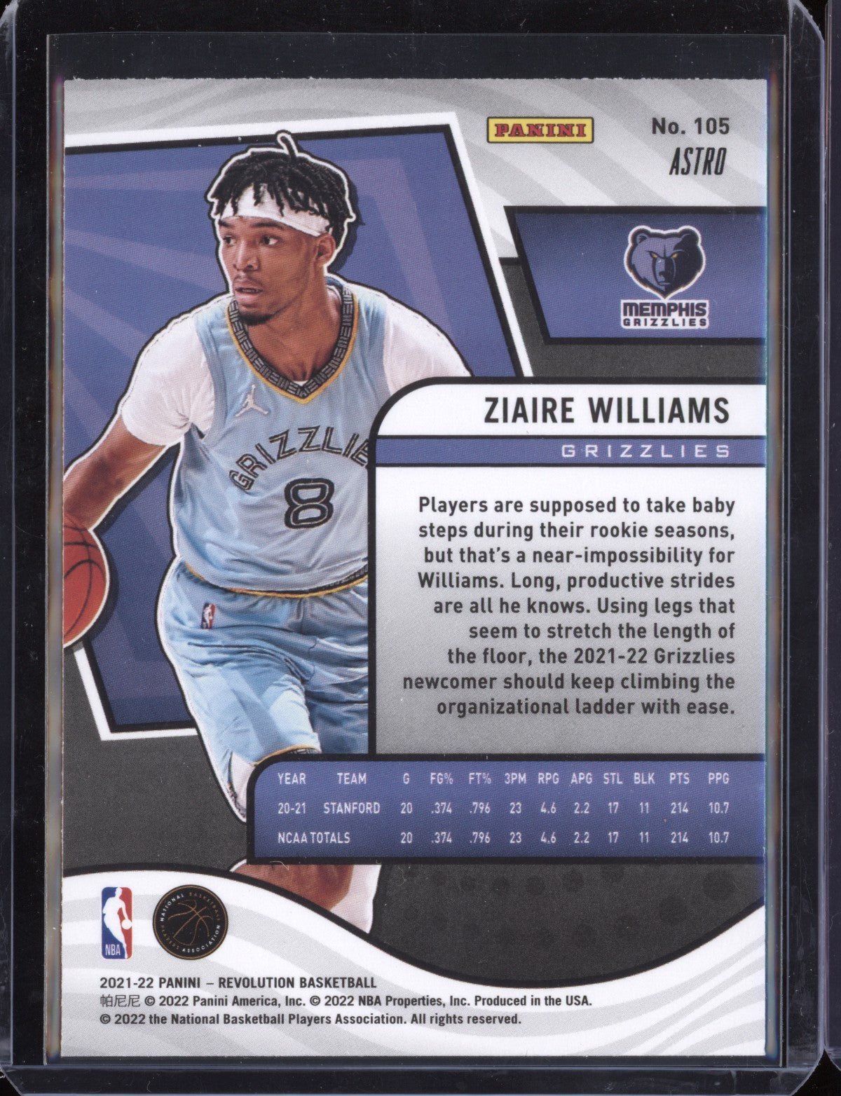 Ziaire Williams 2021-22 Panini Revolution Astro RC