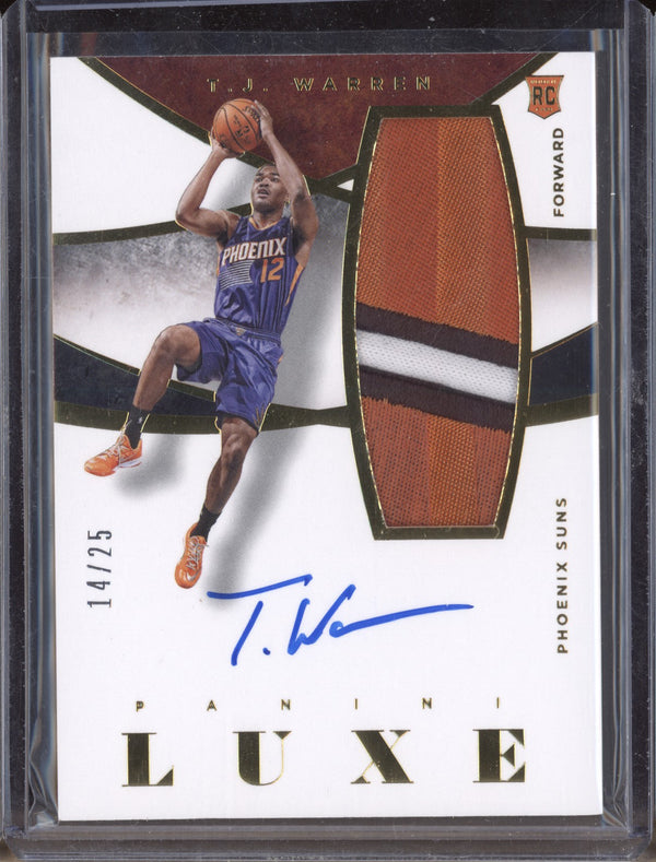 T.J. Warren 2014-15 Panini Luxe M-TJW Patch Auto Prime RC 14/25