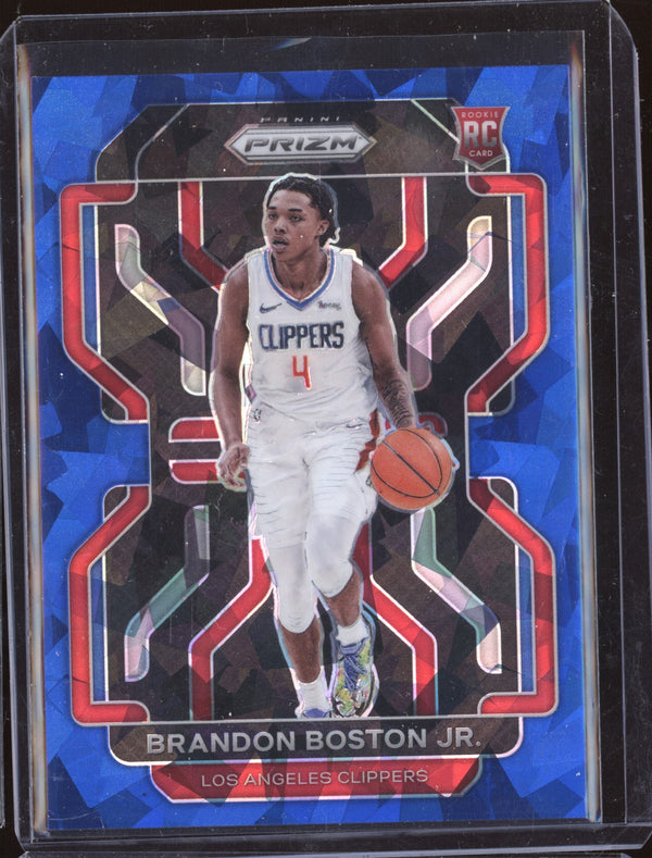 Brandon Boston Jr. 2021-22 Panini Prizm 330 Blue Cracked Ice RC 89/125