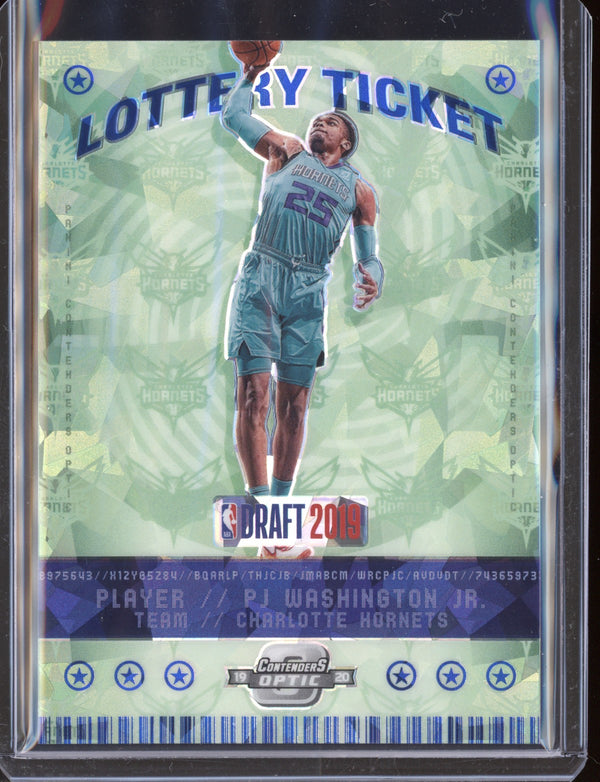 PJ Washington Jr 2019-20 Panini Contender Optic Lottery Ticket Blue Cracked RC