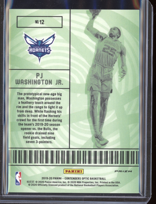 PJ Washington Jr 2019-20 Panini Contender Optic Lottery Ticket Blue Cracked RC