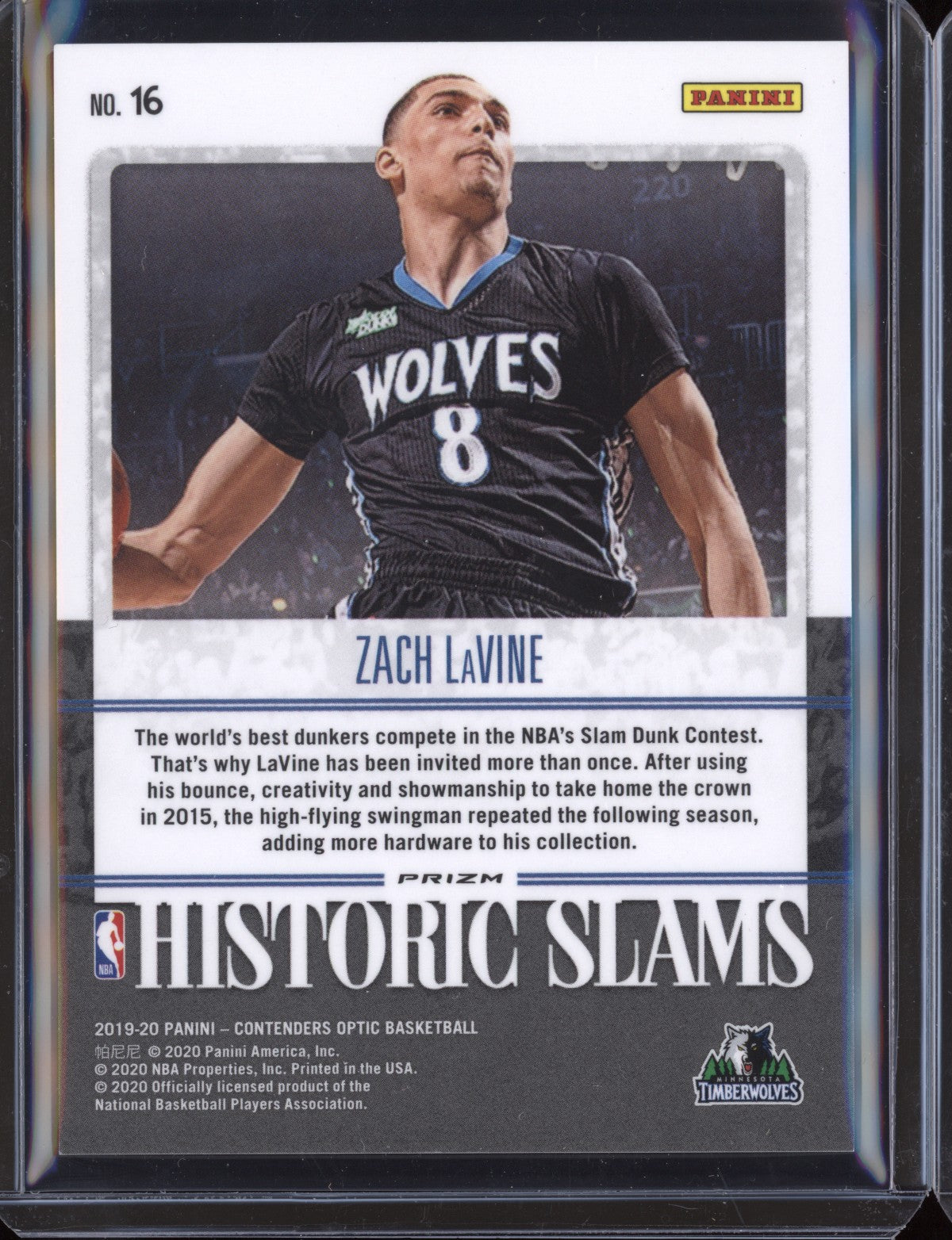 Zach Lavine 2019-20 Panini Contenders Optic Historic Slams Red Cracked Ice