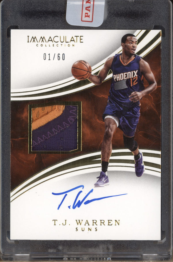 T.J. Warren 2015-16 Panini Immaculate SS-TW Patch Auto 1/60