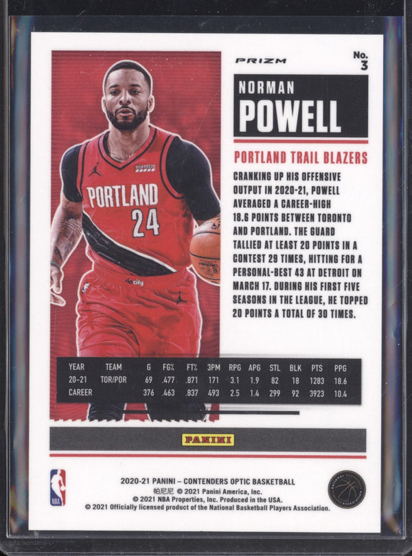 Norman Powell 2020/21 Panini Contenders Optic