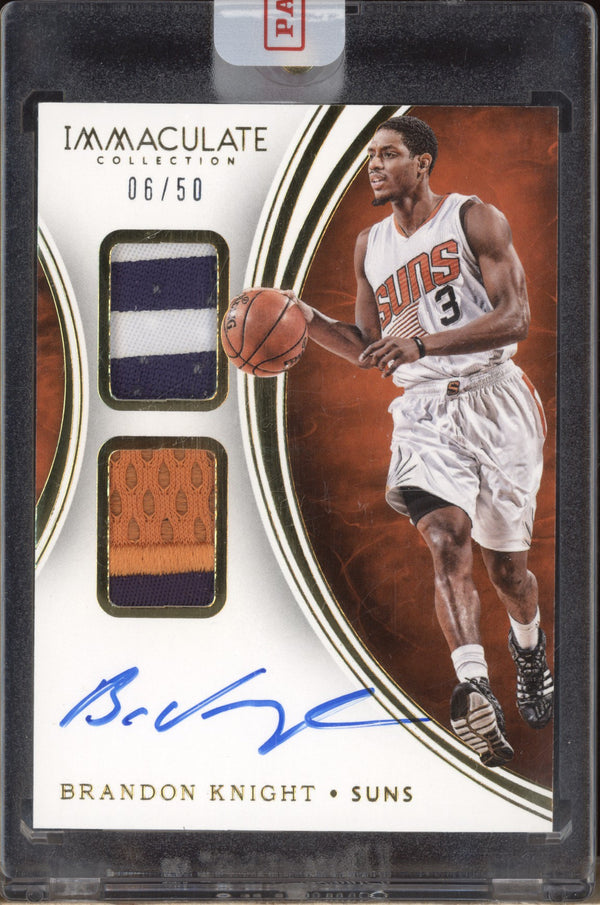 Brandon Knight 2015-16 Panini Immaculate DPA-BKN Dual Patch Auto 6/50