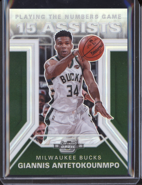 Giannis Antetokounmpo 2019-20 Panini Contenders Optic Playing the Numbers Game