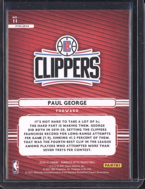 Paul George 2020-21 Panini Optic Elite Dominators Holo