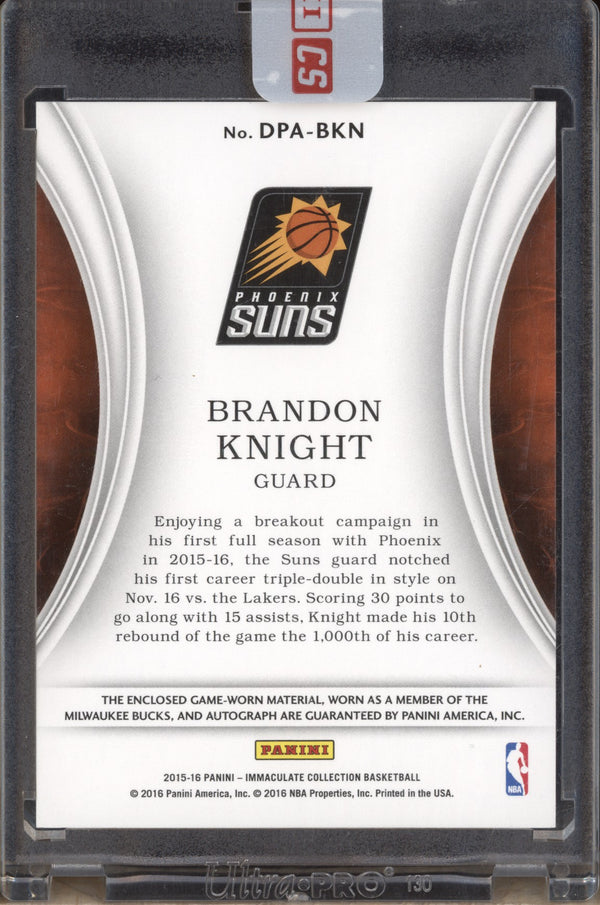 Brandon Knight 2015-16 Panini Immaculate DPA-BKN Dual Patch Auto 6/50