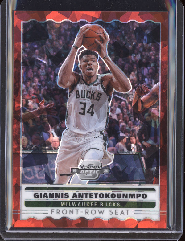 Giannis Antetokounmpo 2019-20 Panini Contenders Optic Front-Row Seat Red Cracked