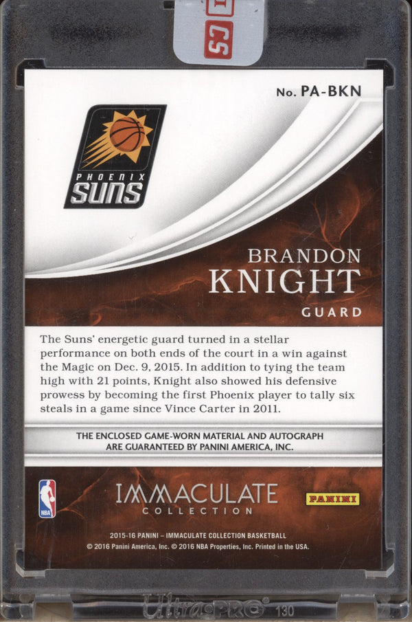 Brandon Knight 2015-16 Panini Immaculate PA-BKN Patch Auto 25/60