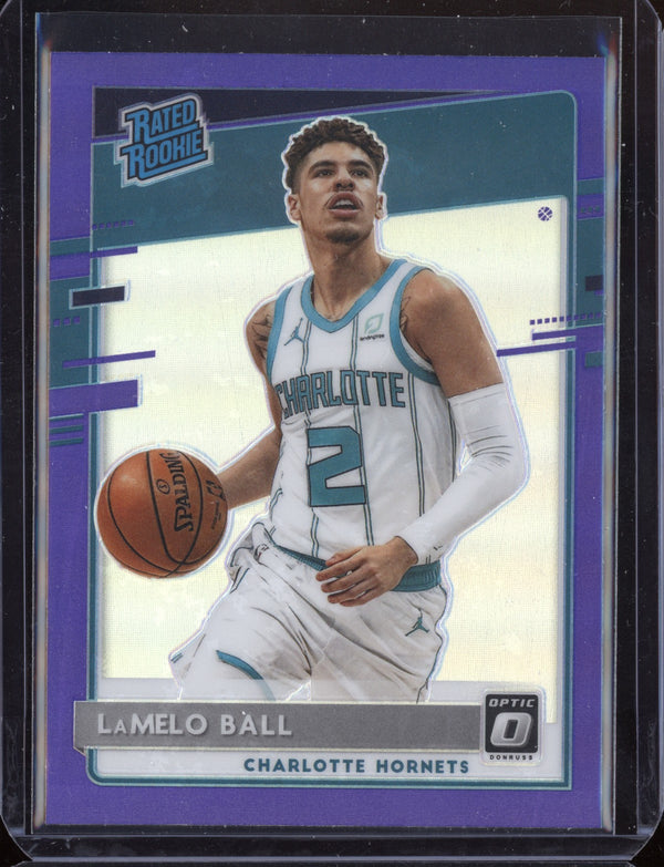 LaMelo Ball 2020-21 Panini Optic Purple Holo RC