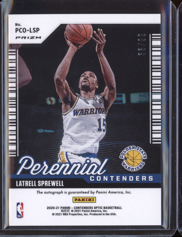 Latrell Sprewell 2020-21 Panini Contenders Optic Perennial Contenders Auto 33/99