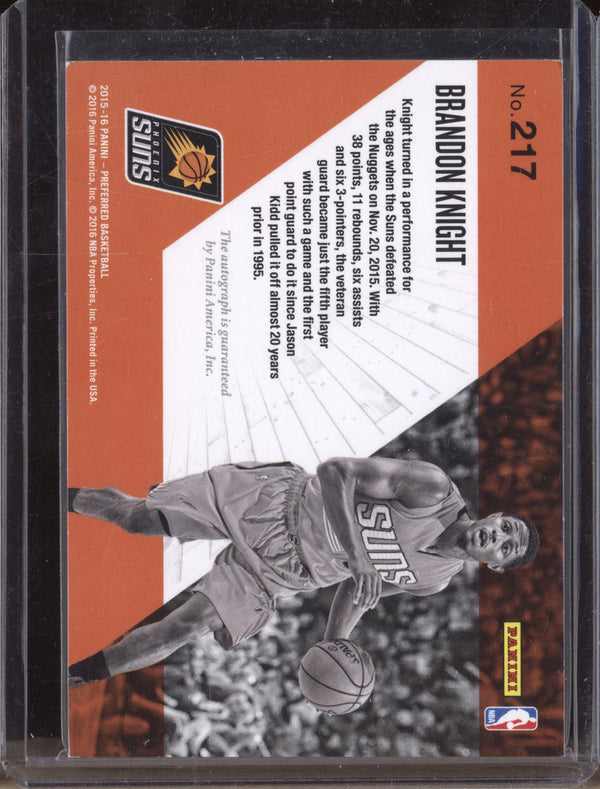 Brandon Knight 2015-16 Panini Preferred 217 Unparalleled Autographs 21/50