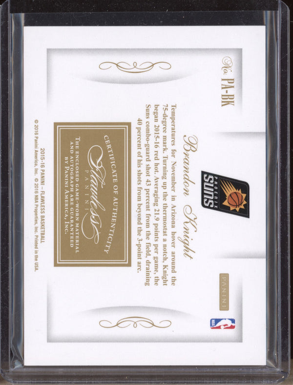 Brandon Knight 2015-16 Panini Flawless PA-BK Patch Auto Sapphire 5/10