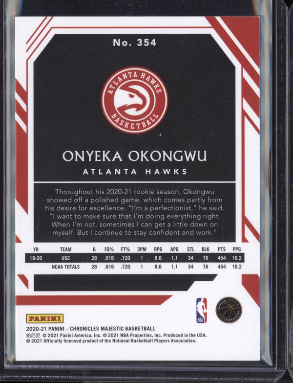 Onyeka Okongwu 2020/21 Panini Chronicles Majestic Red RC 131/149