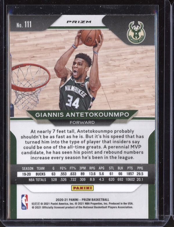 Giannis Antetokounmpo 2020-21 Panini Prizm Silver