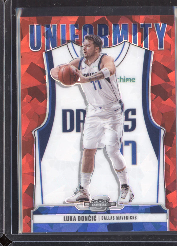 Luka Doncic  2020/21 Panini Contenders Optic Uniformity Red Cracked Ice