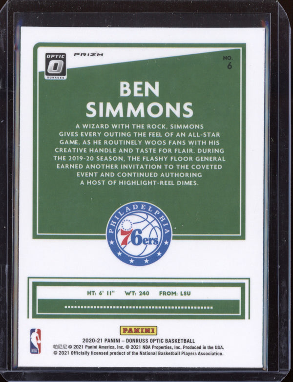 Ben Simmons 2020-21 Panini Optic All Stars Holo