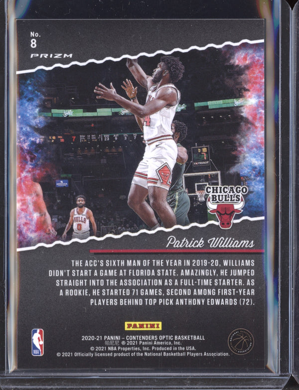 Patrick Williams 2020-21 Panini Contenders Optic Hoop Dreams Blue Cracked Ice RC