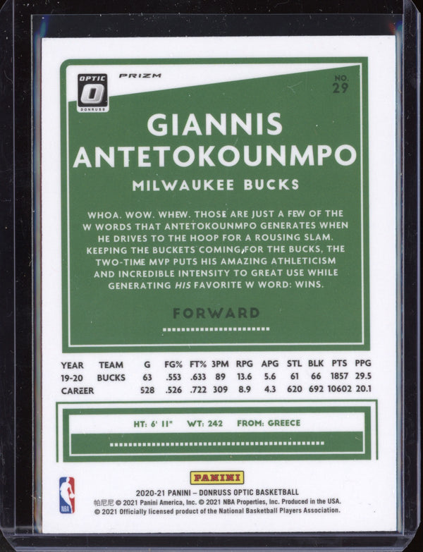 Giannis Antetokounmpo 2020-21 Panini Optic Holo