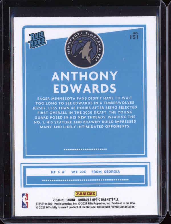 Anthony Edwards 2020-21 Panini Donruss Optic RC