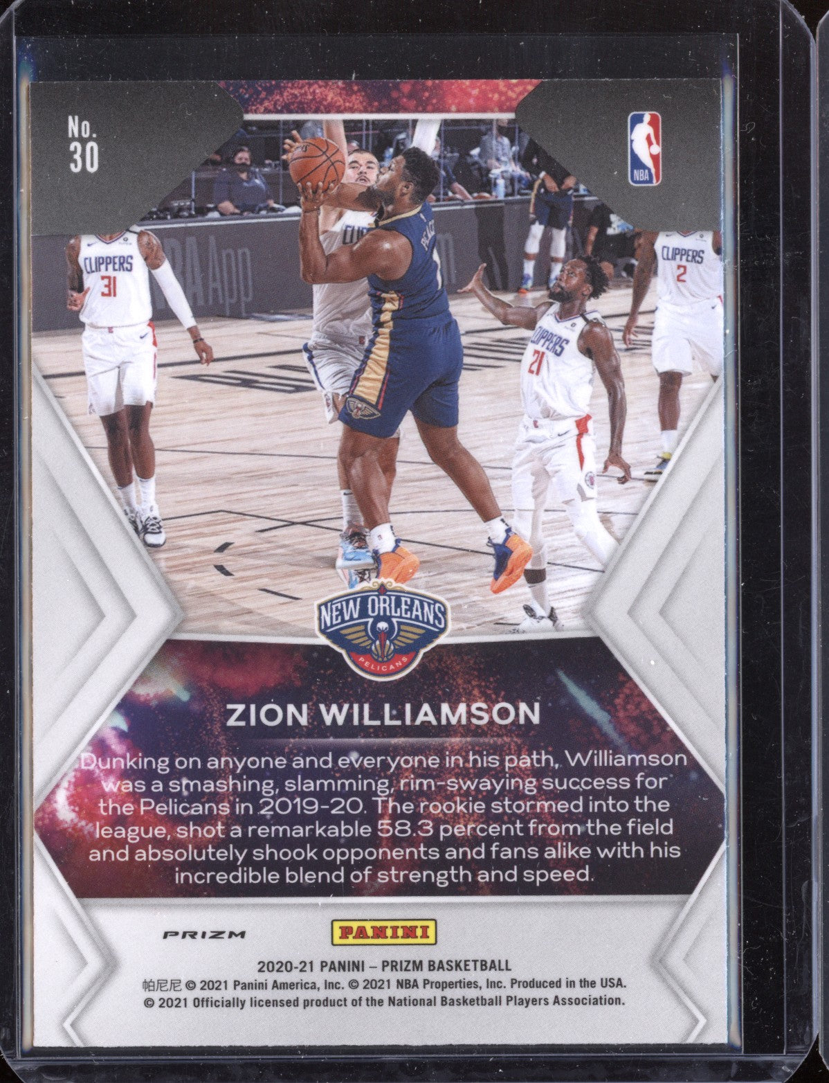 Zion Williamson 2020-21 Panini Prizm Fireworks Silver