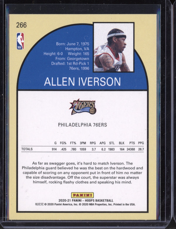 Allen Iverson 2020-21 Panini Hoops Tribute