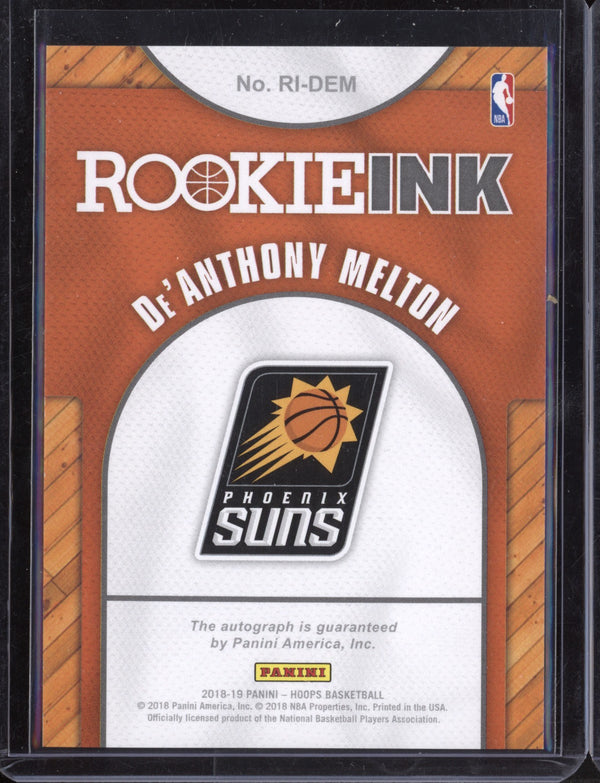 De'Anthony Melton 2018-19 Panini Hoops Rookie Ink Auto RC