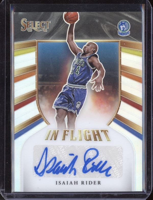 Isaiah Rider 2020-21 Panini Select In Flight Silver Auto 056/249