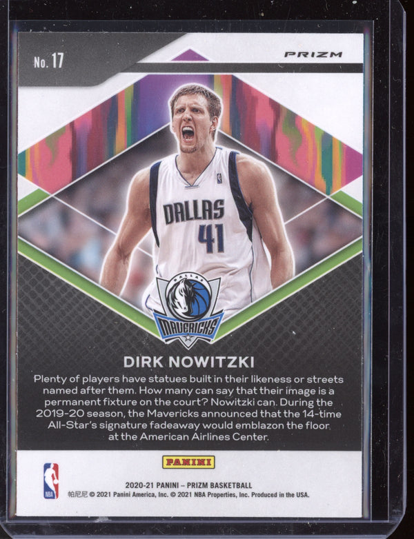 Dirk Nowitzki 2020-21 Panini Prizm Fearless Silver