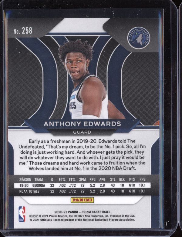 Anthony Edwards 2020-21 Panini Prizm RC