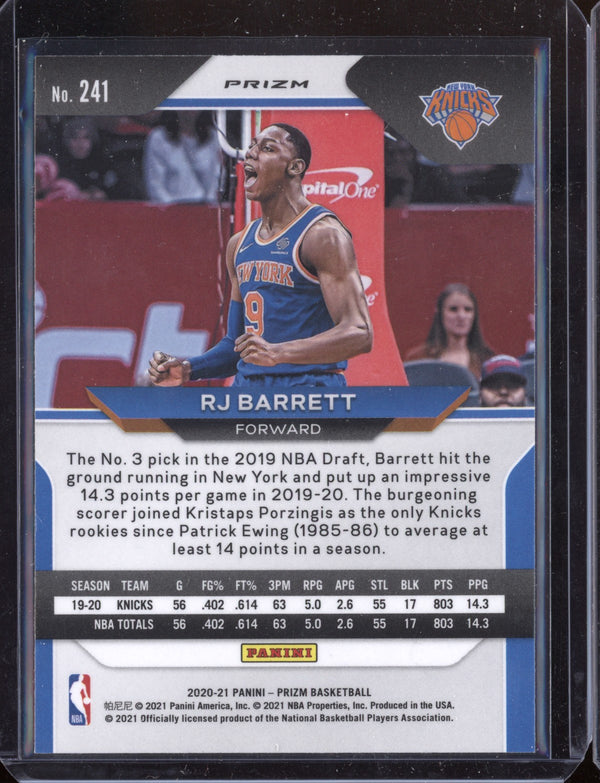 RJ Barrett 2020-21 Panini Prizm Silver