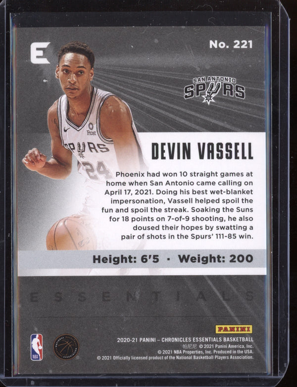 Devin Vassell 2020/21 Panini Chronicles Essentials Red RC 37/149