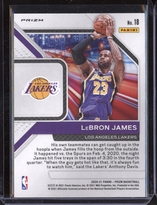 Lebron James 2020-21 Panini Prizm Downtown Silver