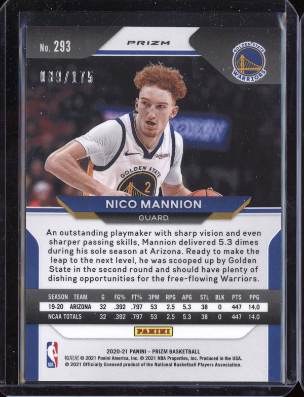 Nico Mannion 2020-21 Panini Prizm Purple Ice RC 039/175