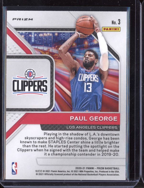 Paul George 2020-21 Panini Prizm Downtown Silver