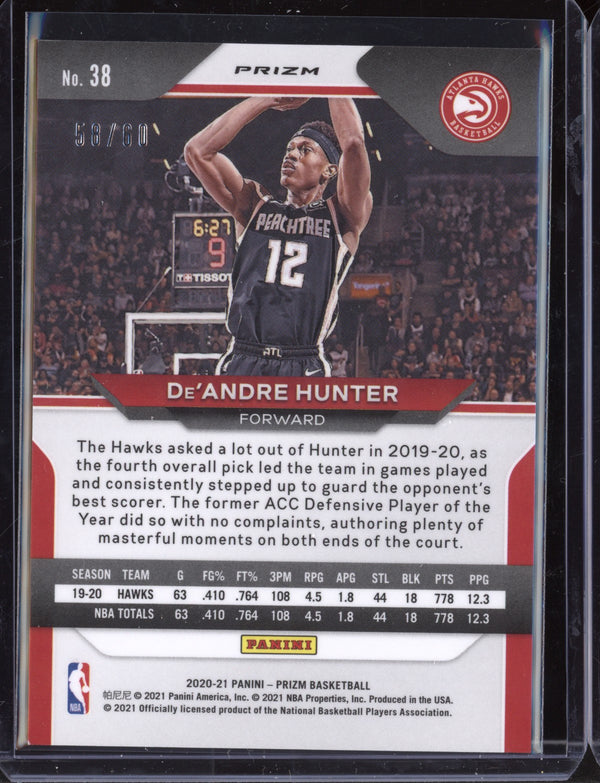 De'Andre Hunter 2020-21 Panini Prizm Orange Wave 58/60