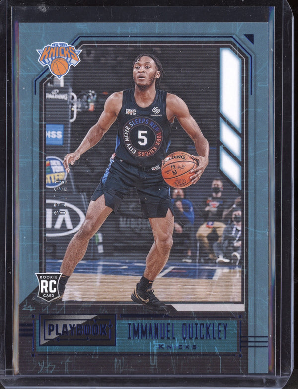 Immanuel Quickley 2020/21 Panini Chronicles Playbook Blue RC 65/99