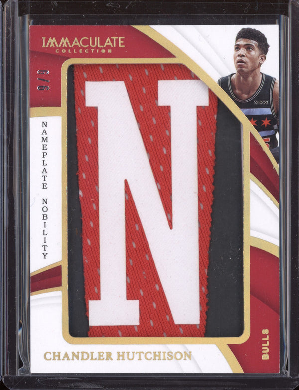 Chandler Hutchinson 2018-19 Panini Immaculate Nameplate Nobility RC 9/9