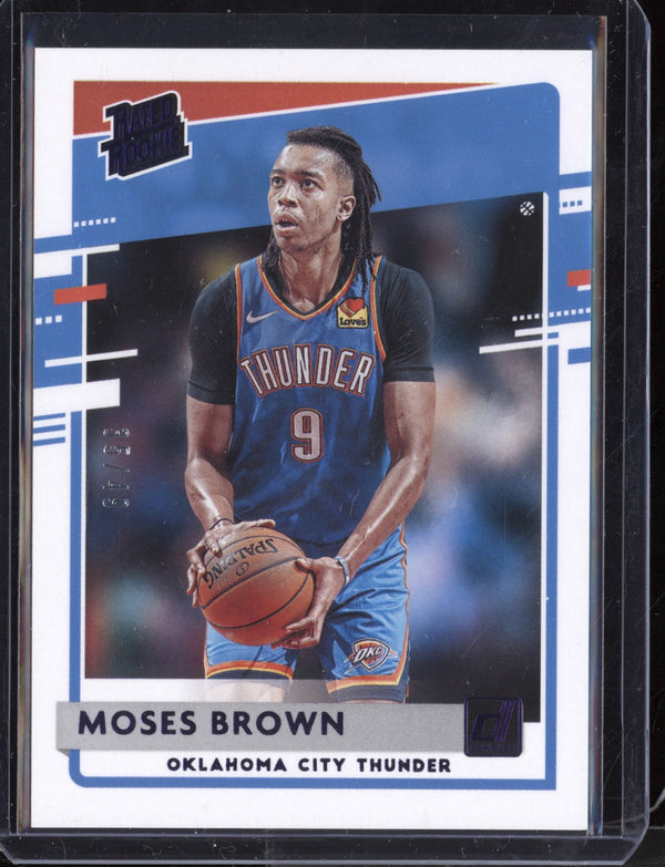 Moses Brown 2020/21 Panini Chronicles Rated Rookie Purple RC 35/49