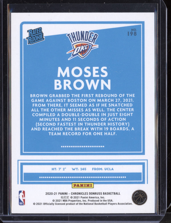 Moses Brown 2020/21 Panini Chronicles Rated Rookie Purple RC 35/49