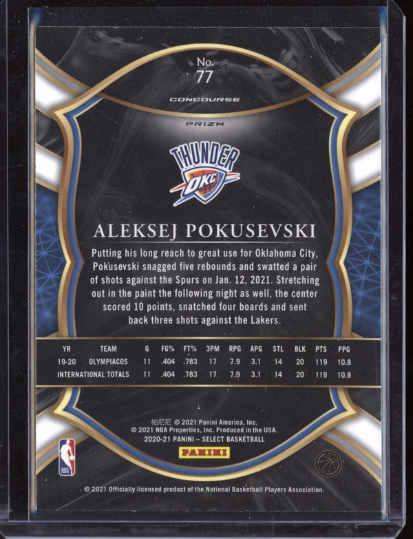 Aleksej Pokusevski 2020-21 Panini Select Concourse Silver  RC