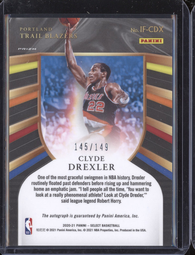 C. Drexler 20-21 Panini Select In Flight Signatures Silver - The Hobby