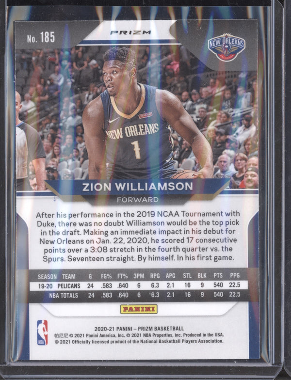 Zion Williamson 2020-21 Panini Prizm Blue Wave