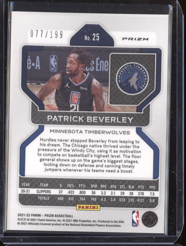 Patrick Beverley 2021-22 Panini Prizm Blue Prizm 77/199