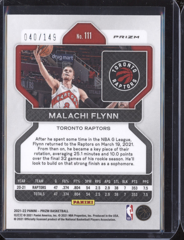 Malachi Flynn 2021-22 Panini Prizm Purple Ice 40/149