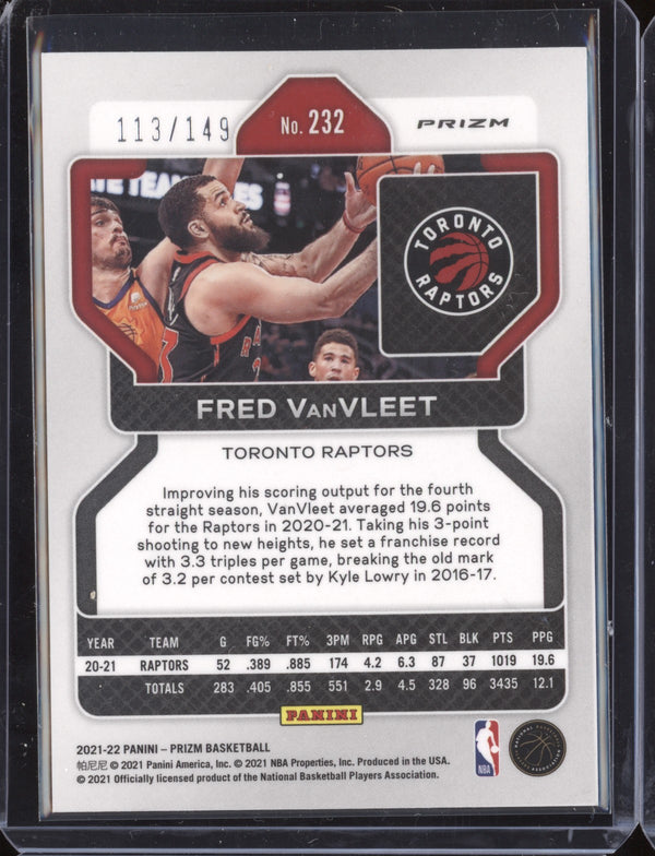 Fred VanVleet 2021-22 Panini Prizm Purple Ice 113/149