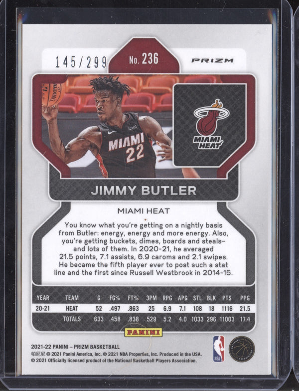 Jimmy Butler 2021-22 Panini Prizm Red Prizm 145/299