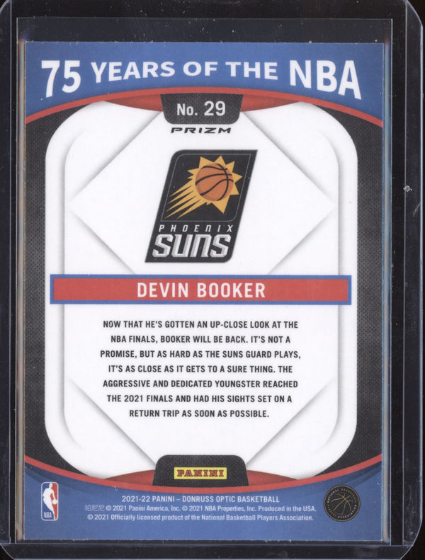 Devin Booker 2021-22 Panini Prizm 75 Years Of NBA Optic