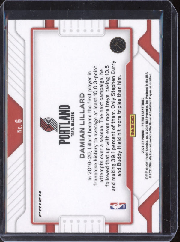 Damian Lillard 2021-22 Panini Prizm Widescreen Silver